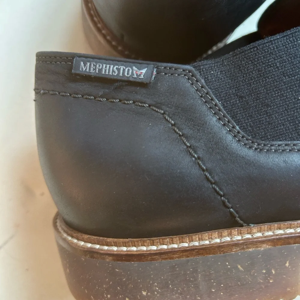 Men's Black Memphisto Leather Slip-On Shoes